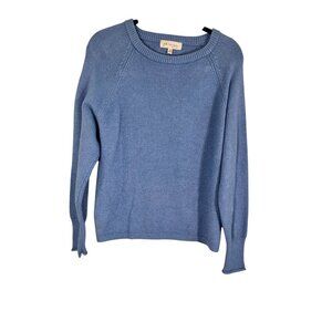 Philosophy Knit Sweater Blue M Preppy Classic Chic Minimalist Neutral Soft Comfy